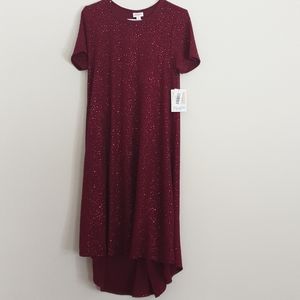 LulaRoe Sparkle Maroon Dress